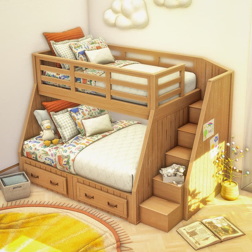 Галерея мода Двухъярусная кровать Cozy Kids Bunk Bed #3